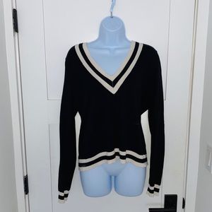 Preppy Black Long-Sleeve Top